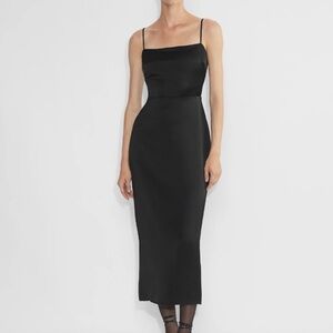 Aritzia Wilfred Madelyn Satin Dress in Black